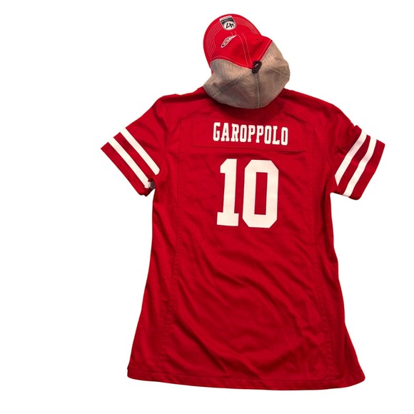 Nike San Francisco 49ers Jimmy Garoppolo 10 Jersey & NEW 47 Brand Hat Set WMNS S - Picture 2 of 12